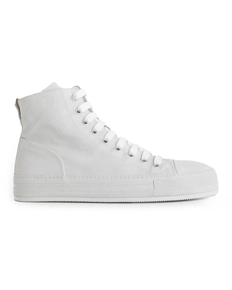Ann Demeulemeester Crosta Painted Raven High-Top Sneakers White