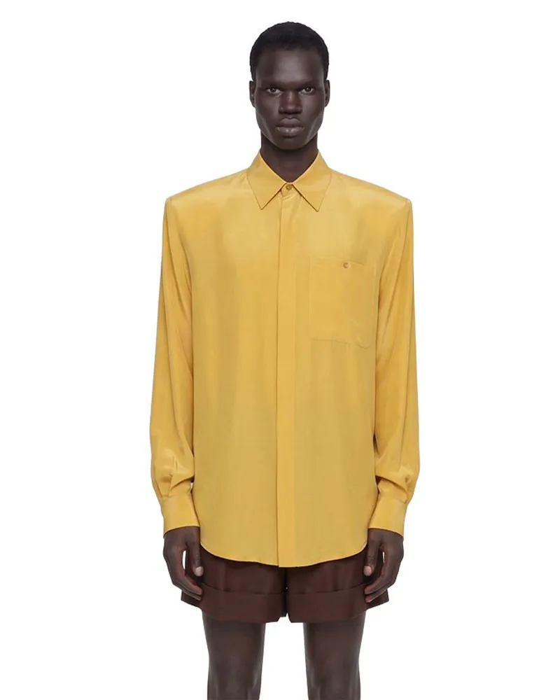 Saint Laurent Silk Shirt Yellow