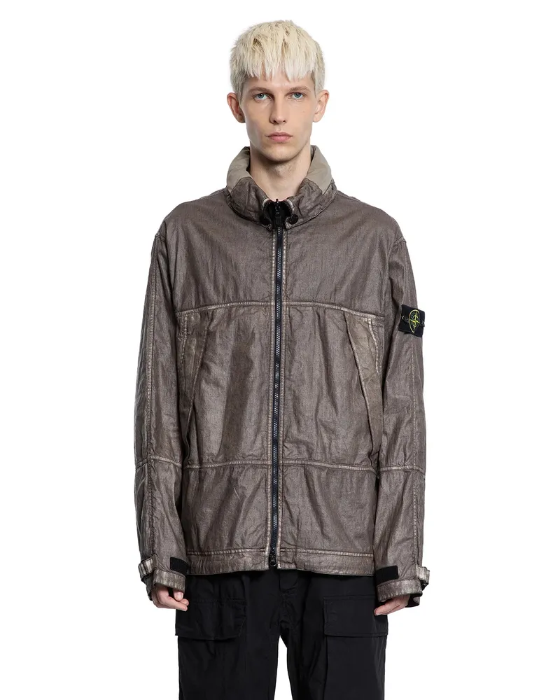 Stone Island 4100040 Raw Linen Plated OVD Parka Green
