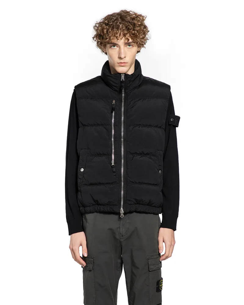 Stone Island MAN BLACK VESTS Black