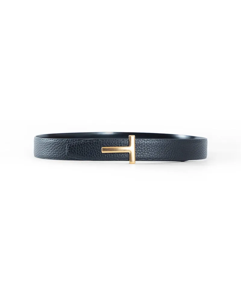 Tom Ford Grain Leather T Icon Belt Black