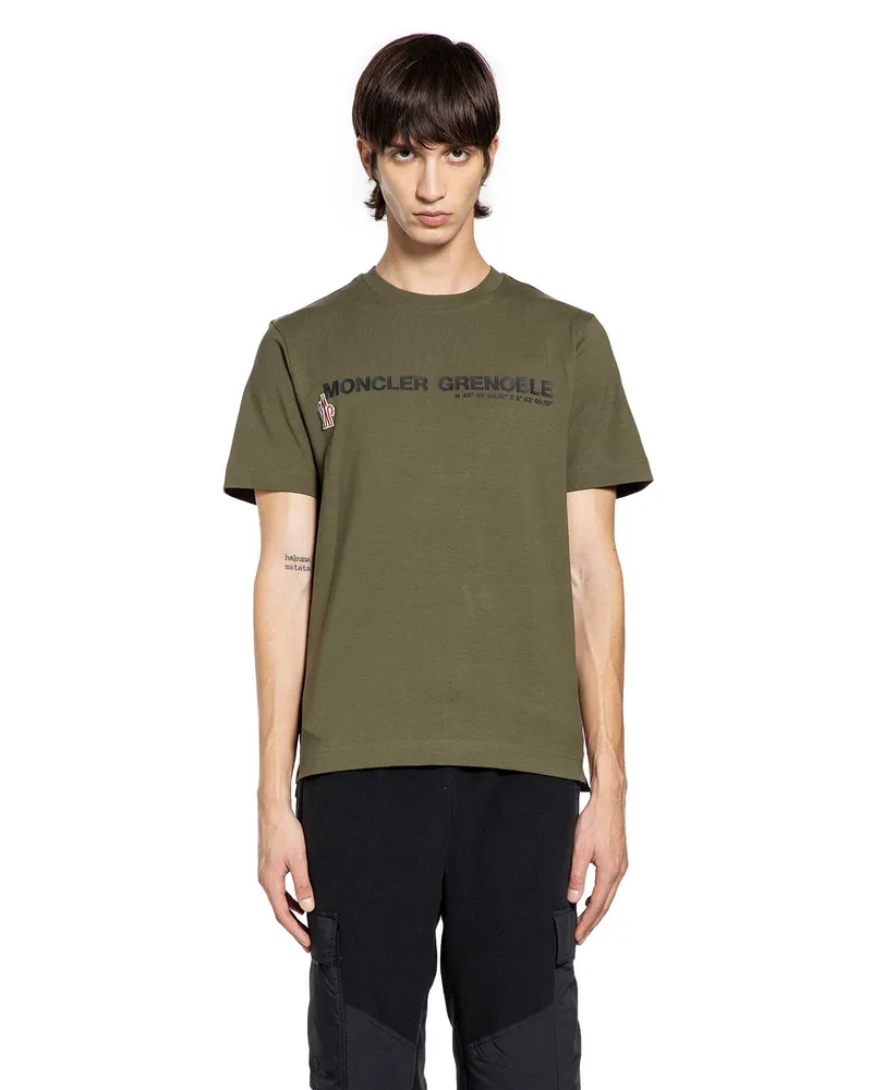 Moncler MAN GREEN T-SHIRTS & TANK TOPS Green