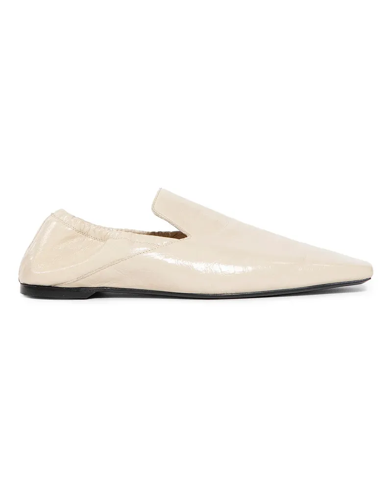 Totême Elastic Back Leather Loafers Off-white