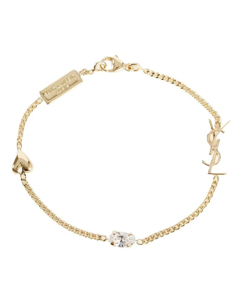 Saint Laurent Bracciale con ciondolo a forma di cuore Cassandre Gold