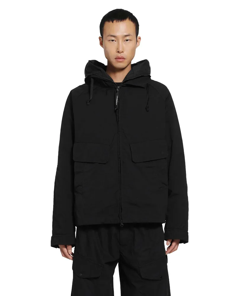 C.P. Company Hooded Jacket in Twill Black