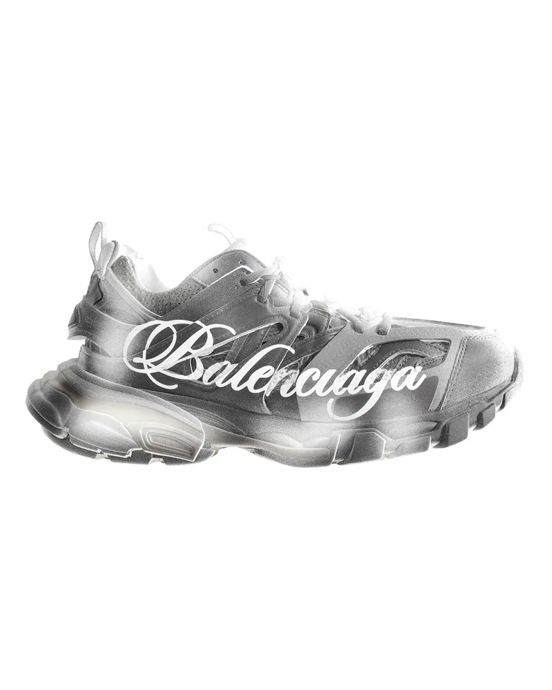 Balenciaga Track Stencil Logo Sneakers Black&white