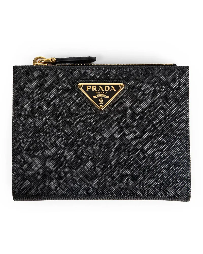 Prada Small Saffiano Leather Wallet Black