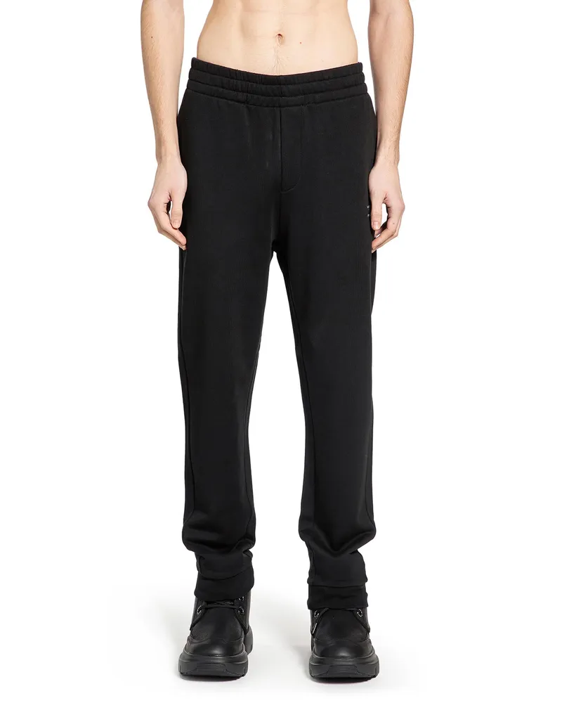 Moncler Logo Cotton Fleece Track Pants Black