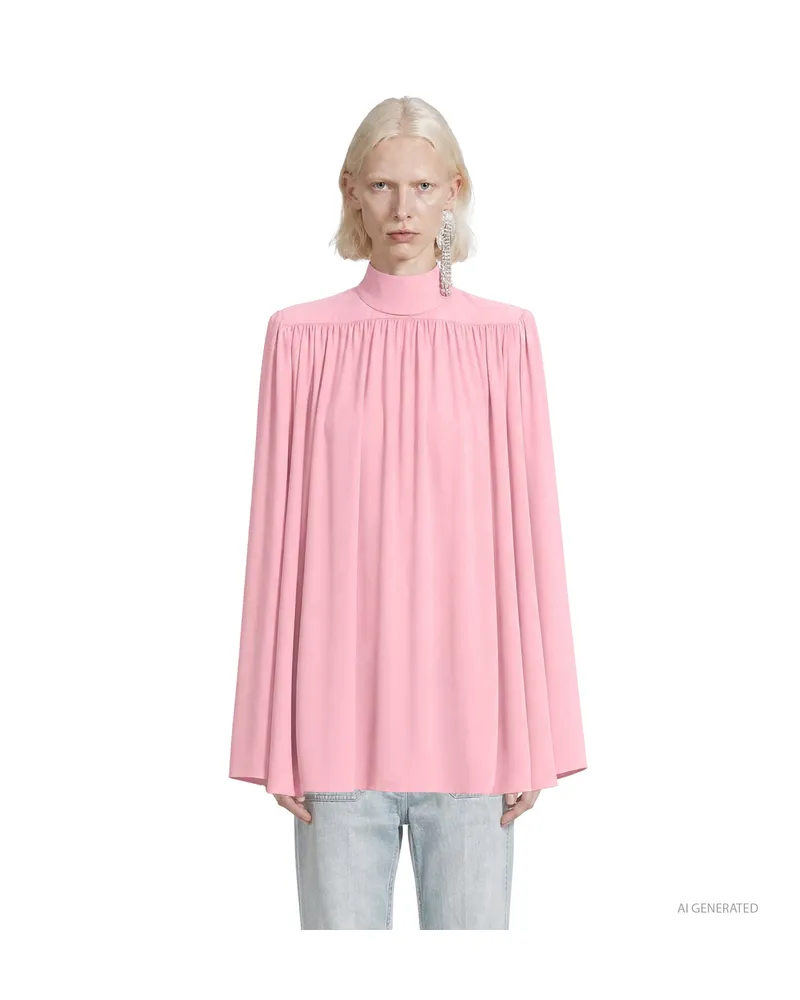 Valentino Garavani Cady Couture Pleated Top Pink