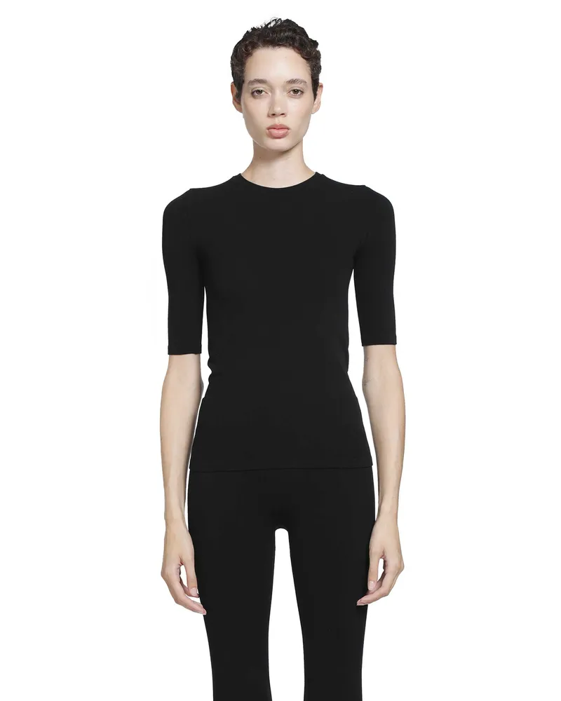 Totême Compact Jersey Top Black