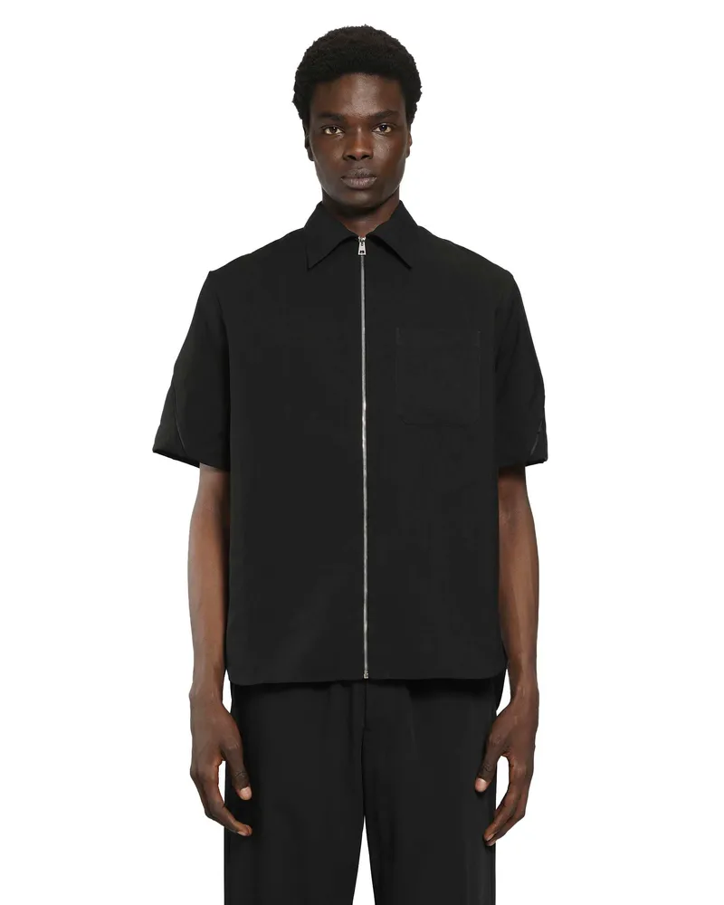 Givenchy Couture Seam Zip-Up Shirt Black