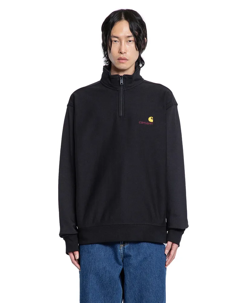 Carhartt WIP Half Zip American Script Sweatshirt Grey