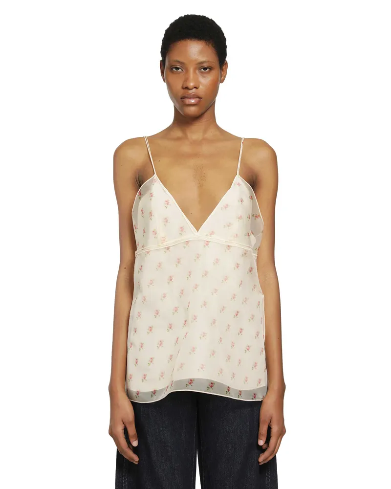 KHAITE Timy Printed Camisole Pink