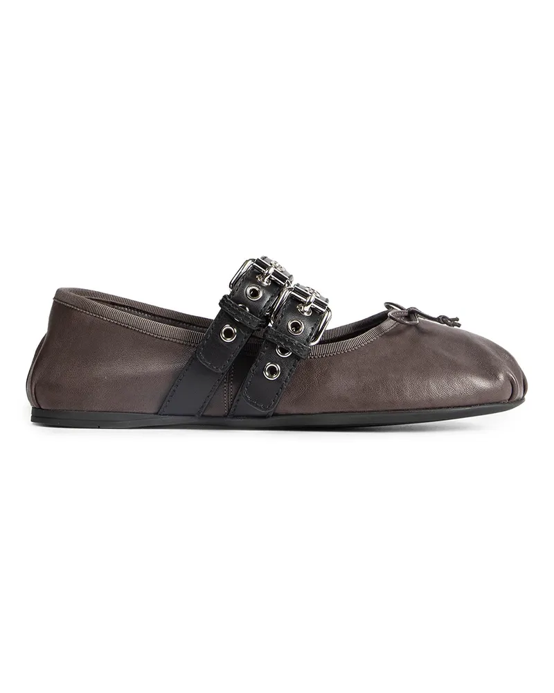 Miu Miu Leather Ballerinas Brown