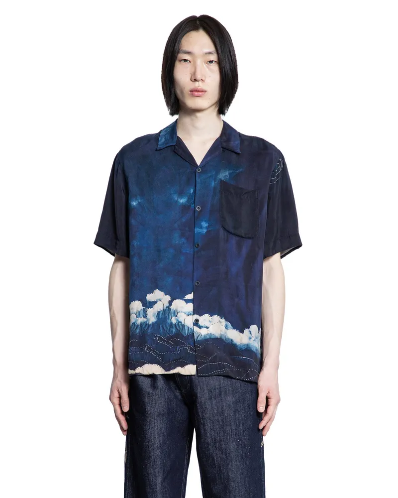 maharishi 6060 Boro Crane Shirt Blue