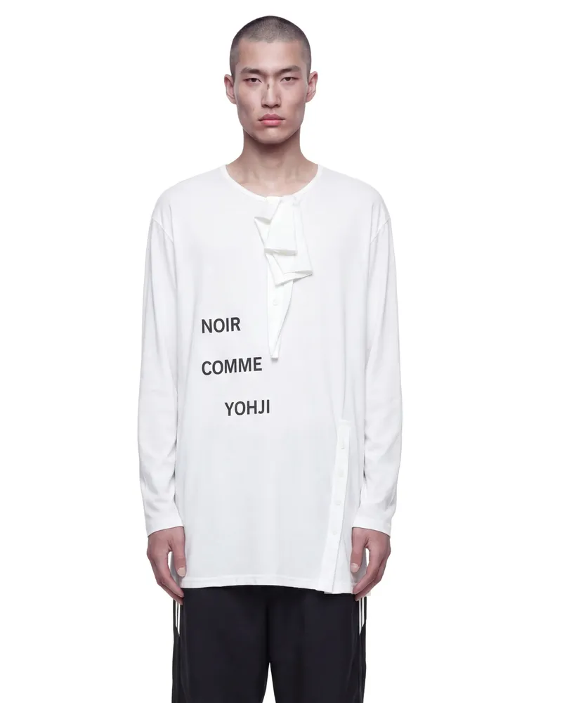 Yohji Yamamoto Button-Detail Long Sleeve T-Shirt White