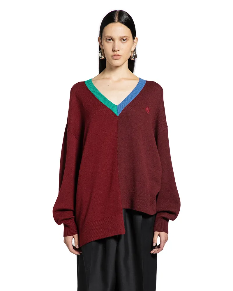 Loewe Asymmetric Sweater in Wool Red
