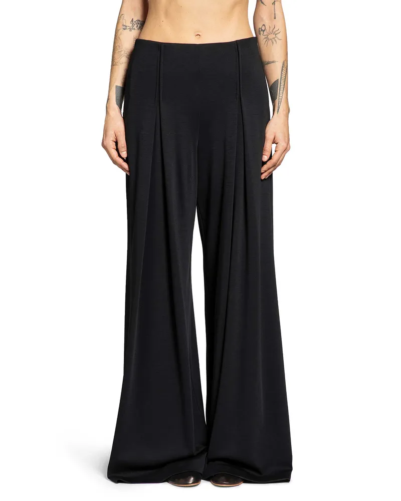 Max Mara Wool Jersey Trousers Black