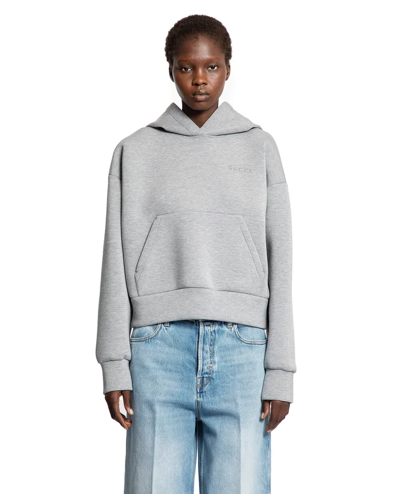 Gucci Viscose Jersey Hoodie Grey