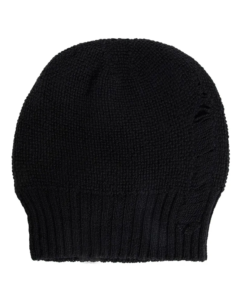 Ann Demeulemeester Edon Destroyed Seed Stitch Beanie Black