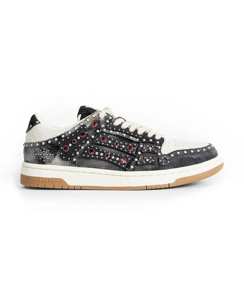 Amiri Stud Skel Low Top Sneakers Black&white