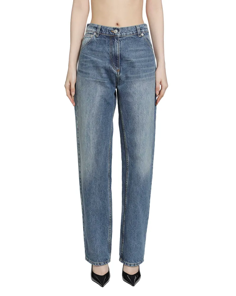 Magda Butrym Tapered Leg Jeans Blue