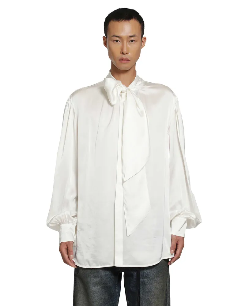 Ann Demeulemeester Runo Lavallière Shirt White