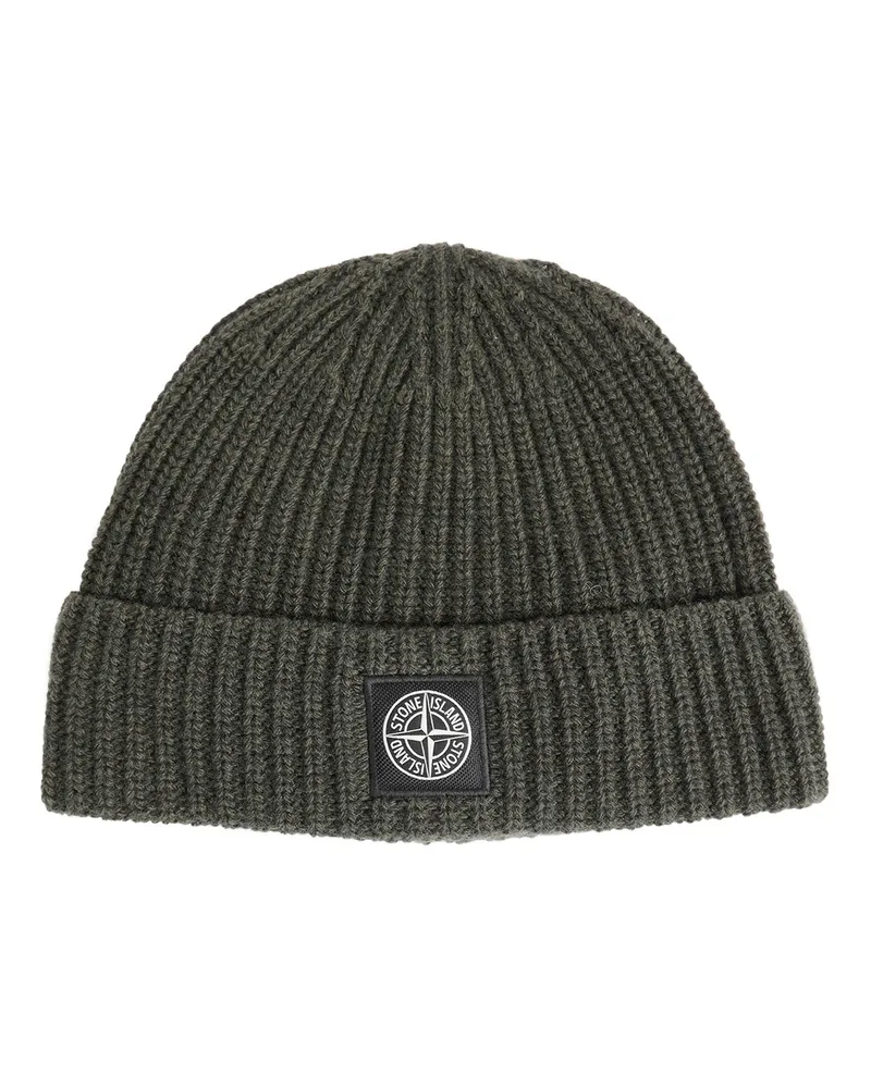 Stone Island N100012 Ribbed Knit Beanie Green