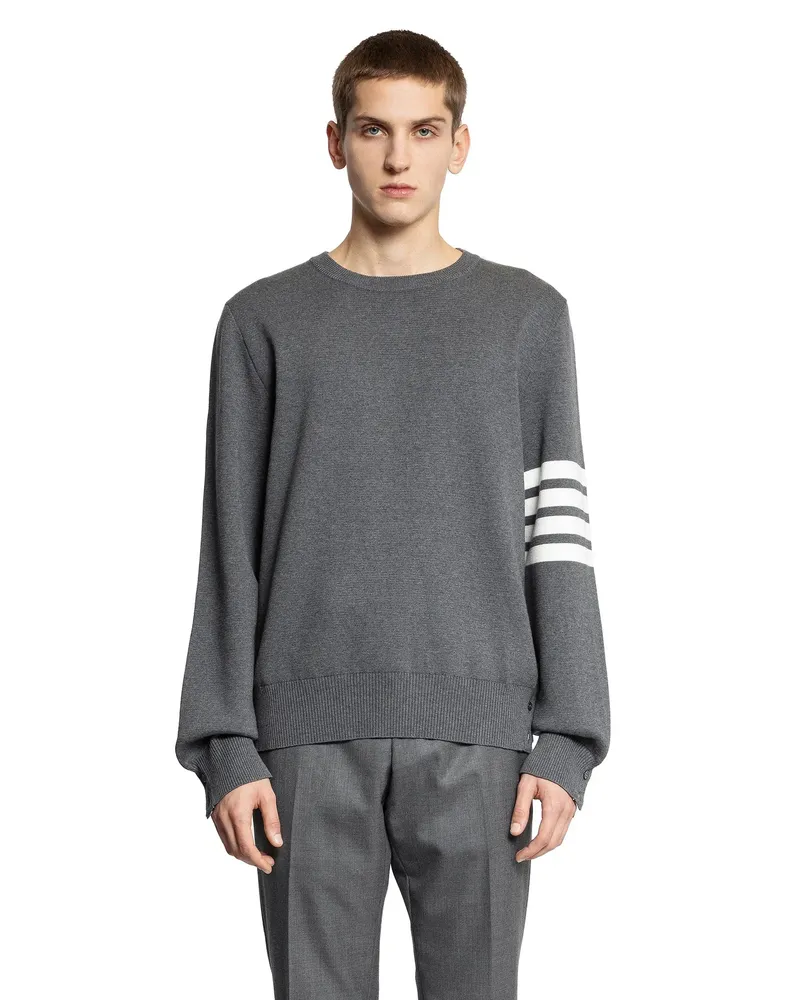 Thom Browne Cotton Crêpe Sweater Grey