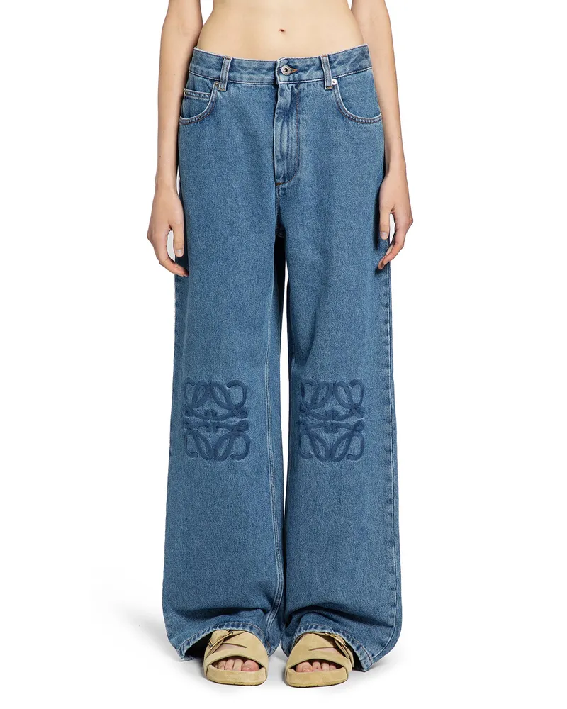 Loewe Anagram Baggy Jeans in denim Blue