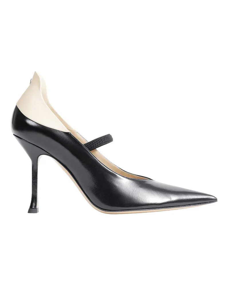 Fendi Nude Leather Court Shoes Black