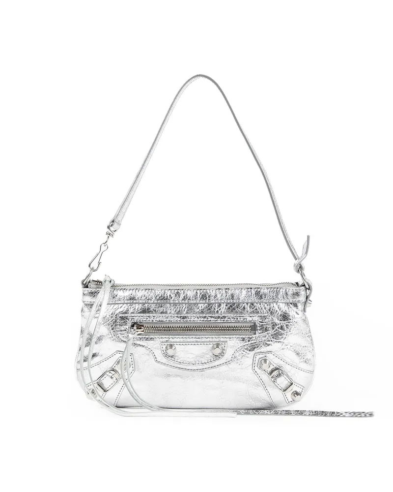Balenciaga Le City Pouch on Strap Silver