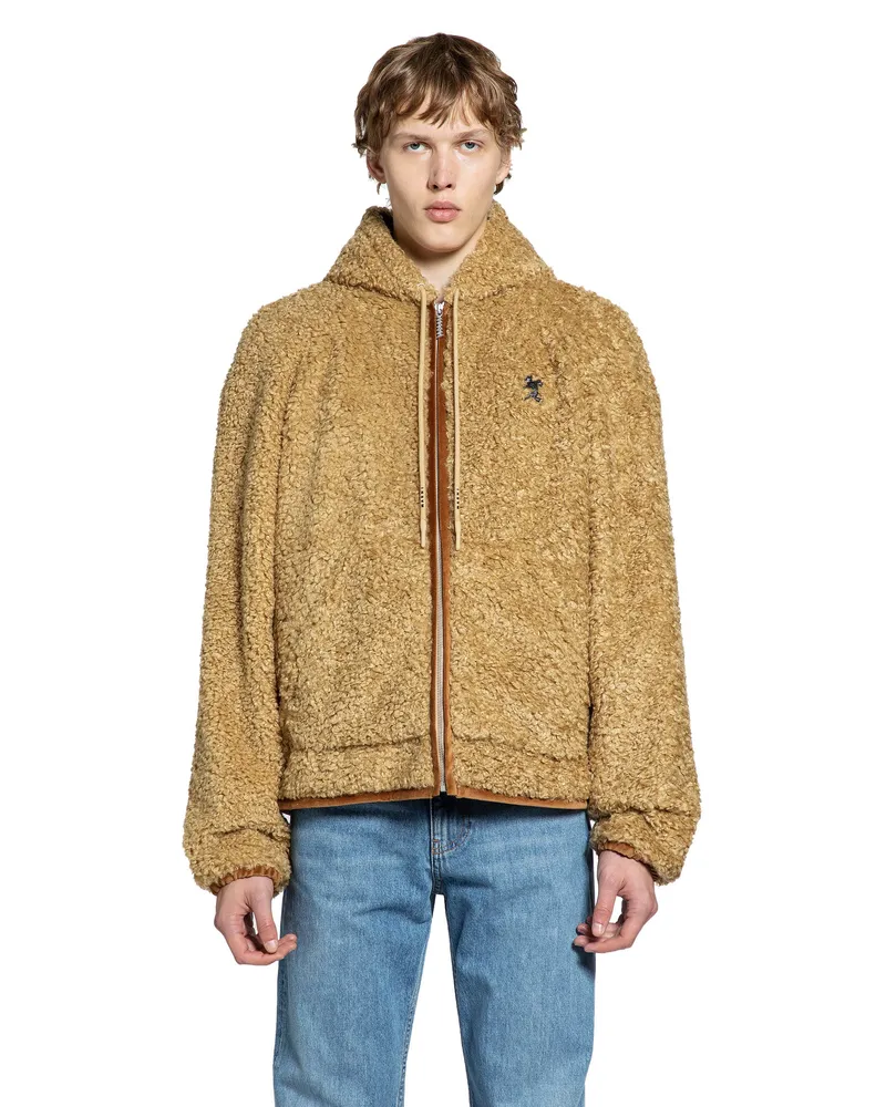 Marni Fleece Zip-Up Jacket Beige