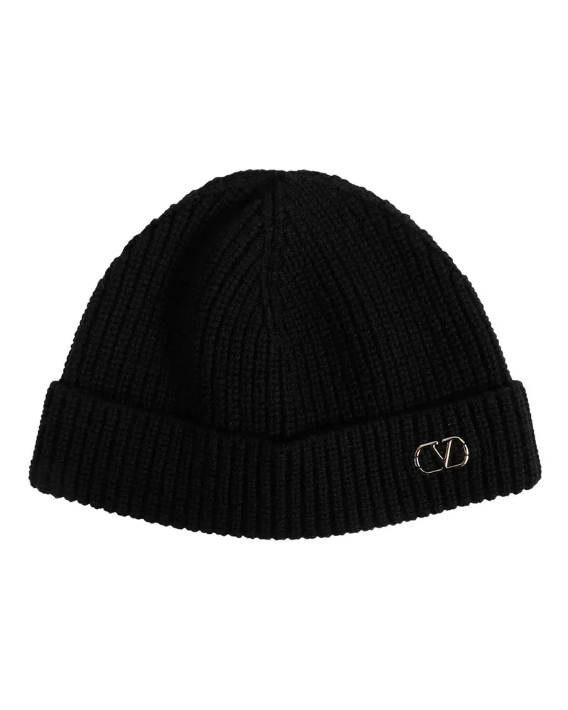 Valentino Garavani VLogo Cashmere Beanie Black
