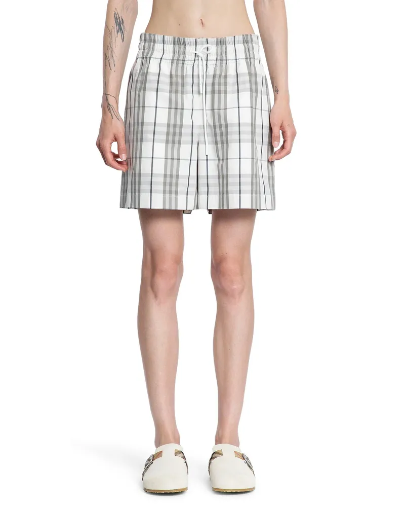 Burberry Check Cotton Shorts Off-white