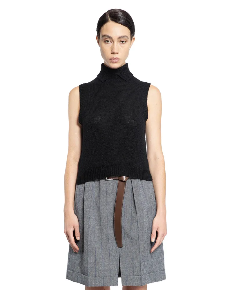 Prada Gilet dolcevita in cashmere Black