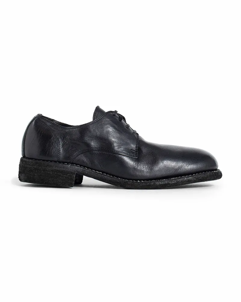 GUIDI 992 soft horse derby shoes Black