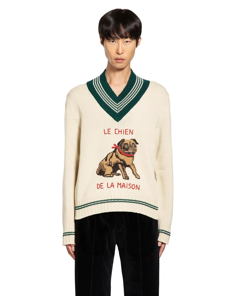 Valentino Garavani Le Chien De La Maison Wool Sweater Off-white