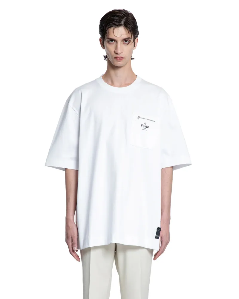 Fendi Roma Pocket T-Shirt White