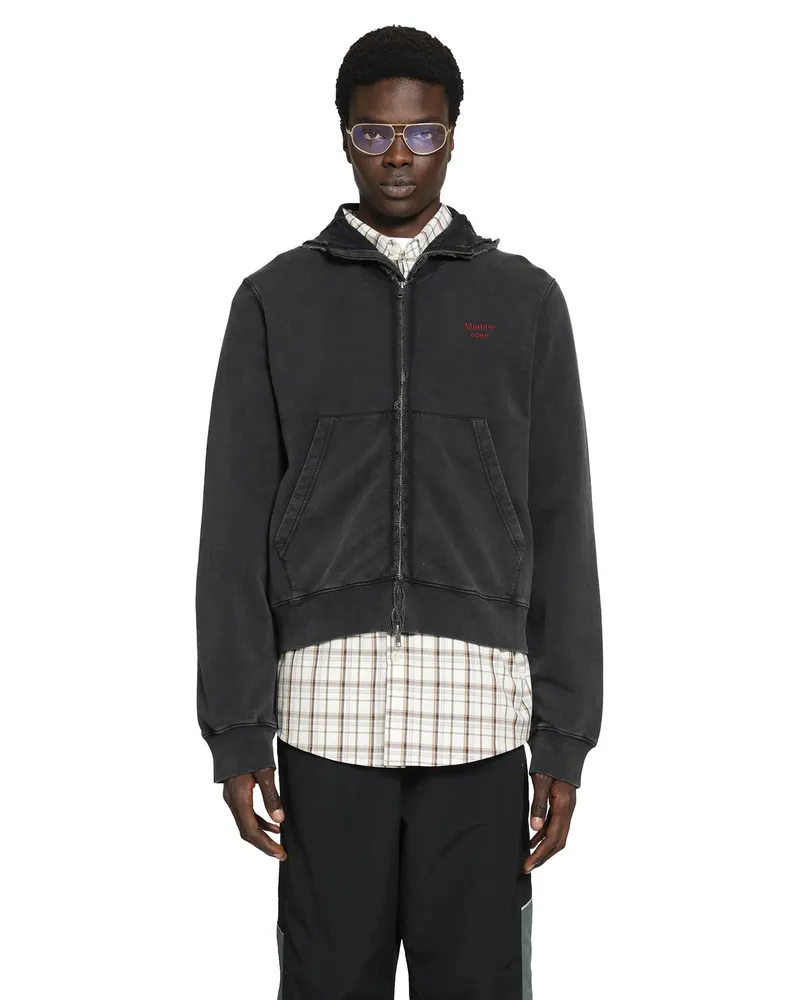 Martine Rose Hooded Zip Crew Black