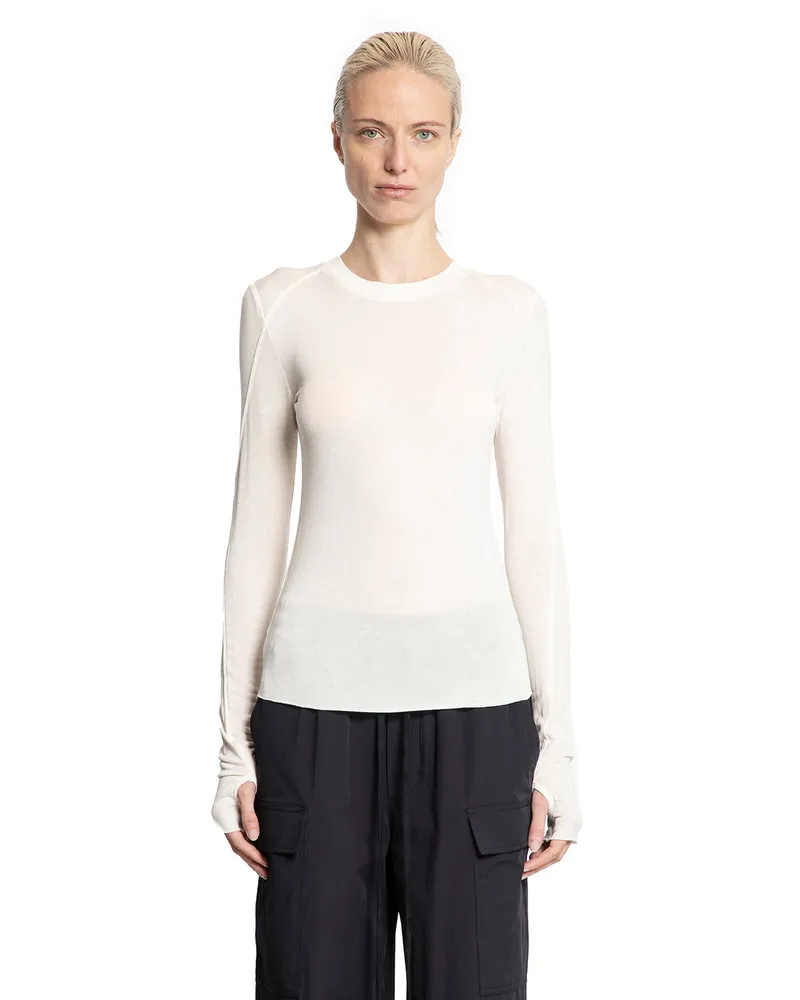 THOM KROM Stretch Vortex Top with Hand Gaiters Off-white