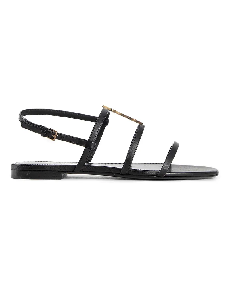 Saint Laurent Sandali piatti Cassandra Black