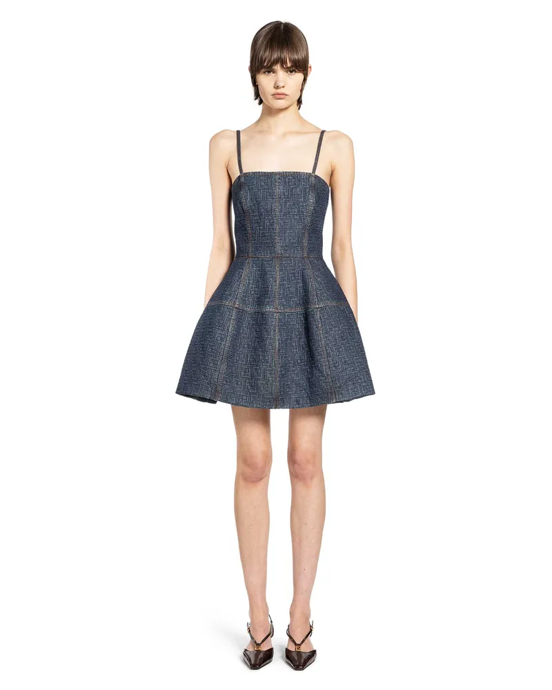Fendi FF Denim Mini Dress Blue
