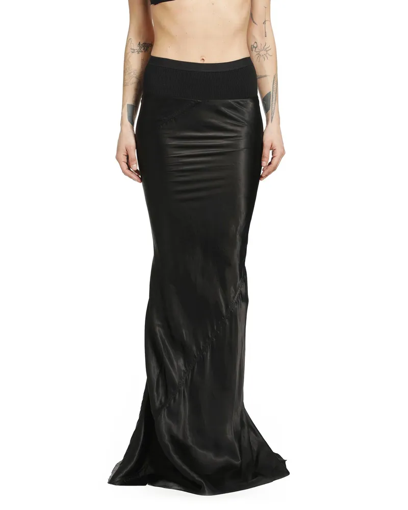 Rick Owens Temple Slim Long Coda Skirt Black