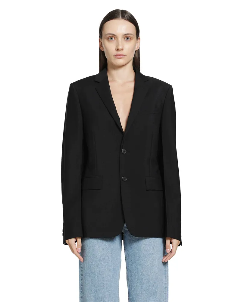 Fendi Black Kid Mohair Blazer Black