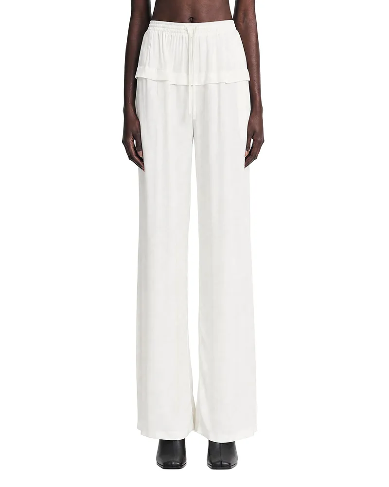 Alaïa Peplum Viscose Cady Pants Off-white