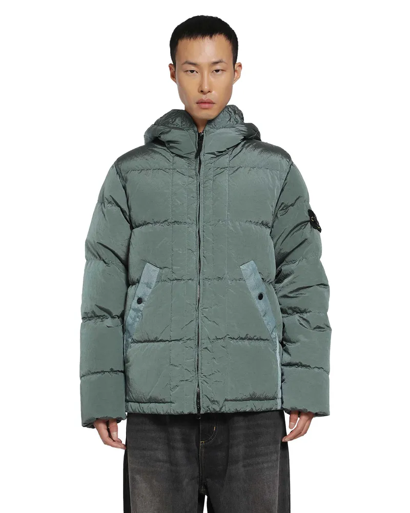 Stone Island 4100019 Hooded Down Jacket Green