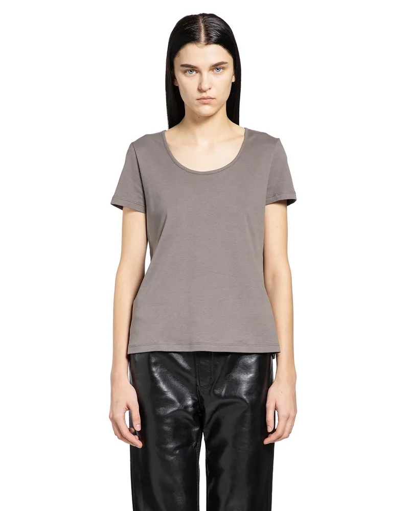 Max Mara Wool Broadcloth Blouse Grey