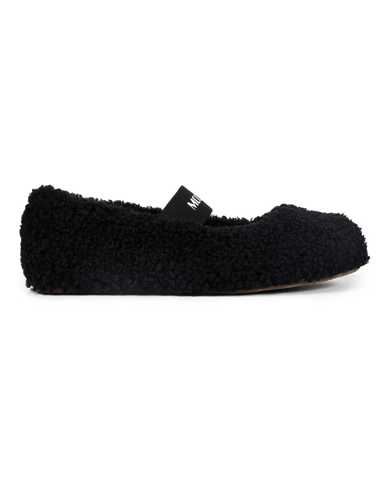 Moon Boot Shearling Ballerinas Black