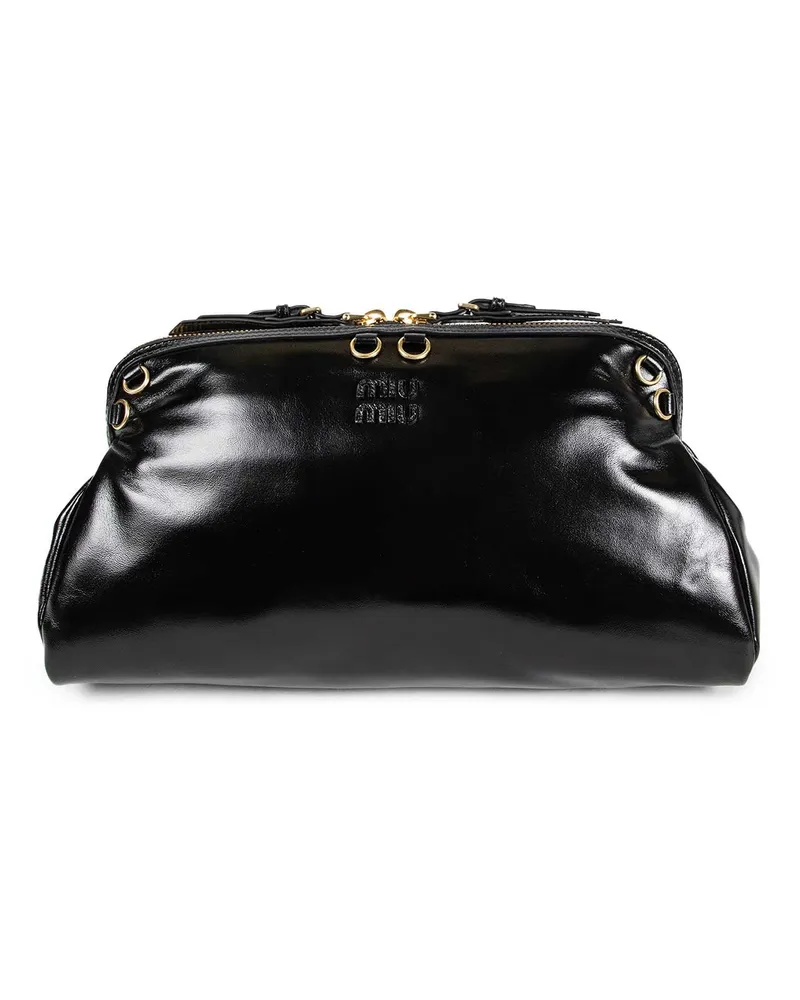 Miu Miu Patent Leather Clutch Black